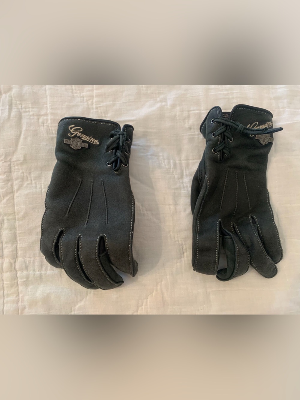 Harley Davidson Motorcycle Leather Gloves - Black